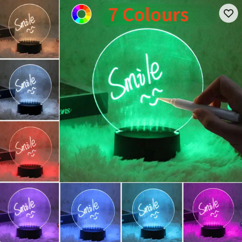 Custom Night LED Light Lamp Base Clear Acrylic Sheets with USB Cable, DIY Acrylic Adjustable 3 Colors for Restaurant Room Shop Bar as Gifts or Decoration