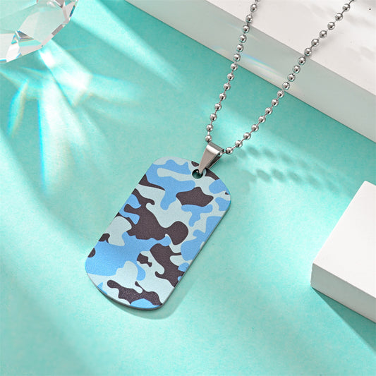 Custom Images Stainless Steel Camouflage Necklace For Lovers,Girlfriends,Friends,Mothers,Relatives, Holiday,Birthday,Wedding,Classmates,Graduation,Decoration,Beauty,Christmas, Valentine's Day,New year